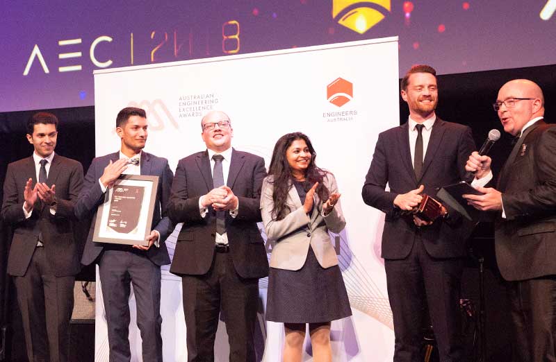 Reposit Power accepting the Sir William Hudson award in 2018